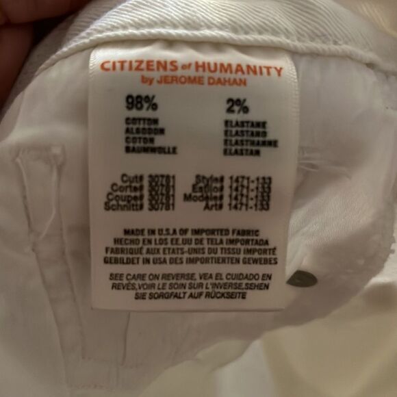 Citizens Of Humanity White Racer Lowrise Skinny Crop Jeans Summer Resort - Picture 14 of 14